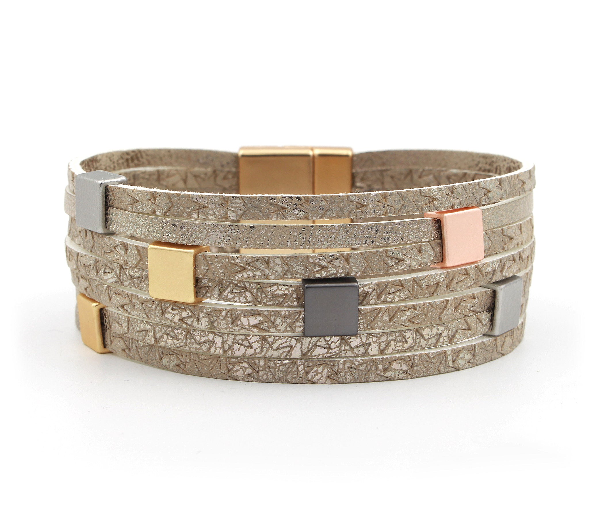 Multirow Cube Champagne Bracelet