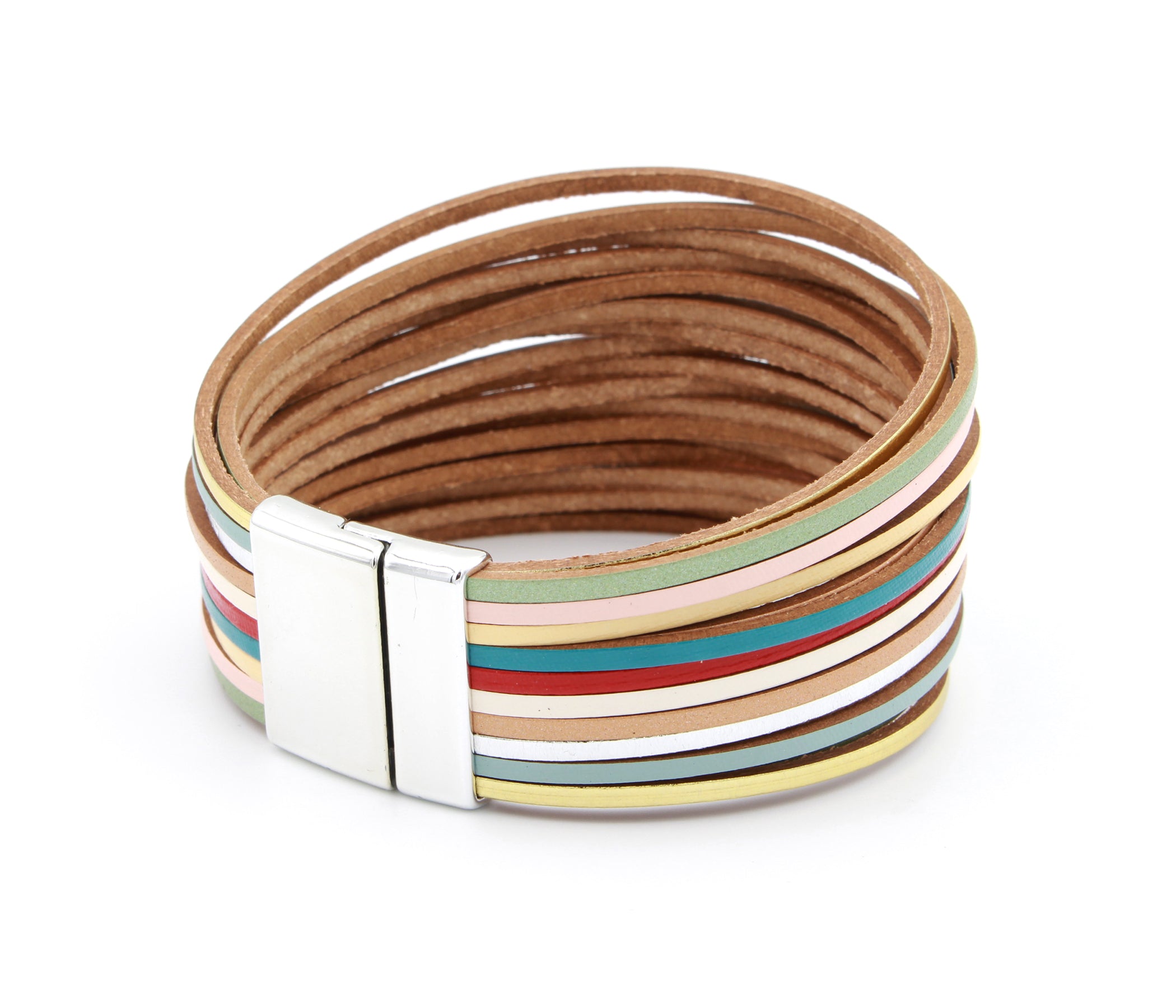 Pulsera de cuero con barra negra
