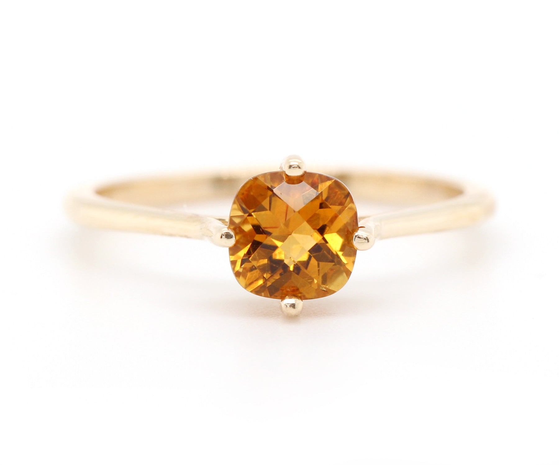 Antique Yellow Citrine Solitaire Ring