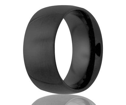 Black Ceramic Classic Domed Polished Ring