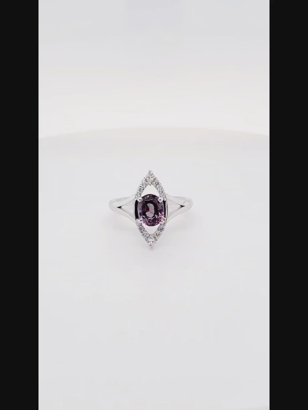 Color Changing Garnet Art Deco Diamond Ring