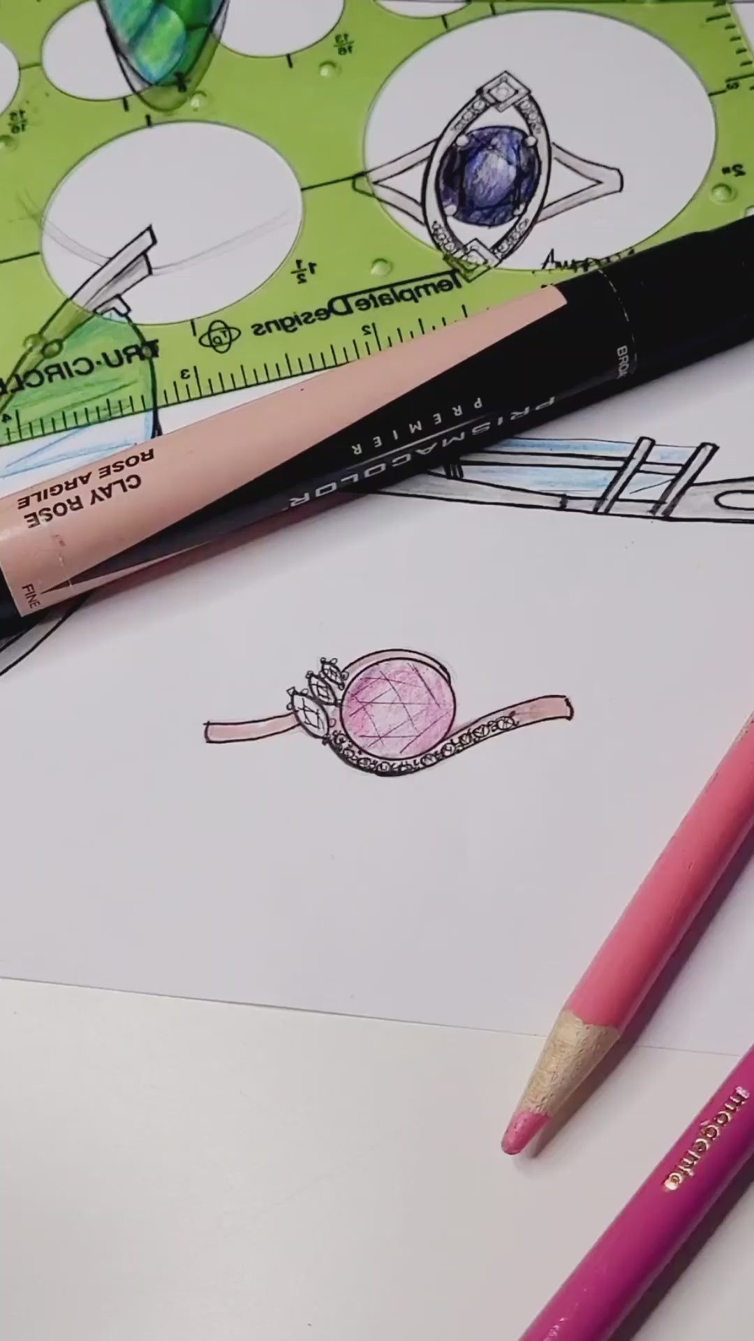 Swirl Pink Pearl Diamond Rose Gold Ring