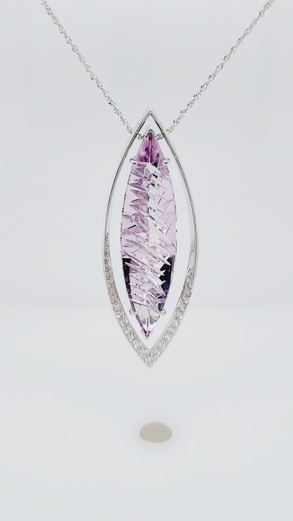 Double Marquise Statement Diamond Amethyst Necklace