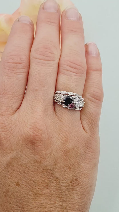 Cluster Three Stone Diamond Ring Redesign
