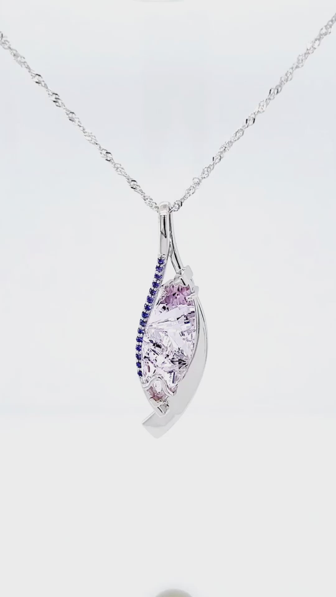 Artistic Lilac Amethyst Purple Sapphire Marquise Necklace