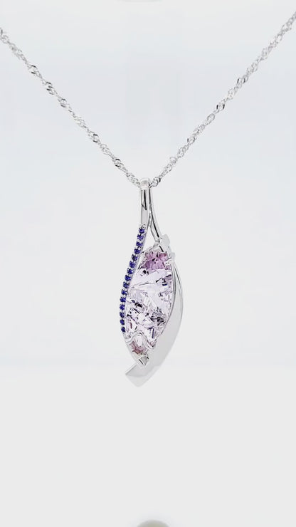 Artistic Lilac Amethyst Purple Sapphire Marquise Necklace