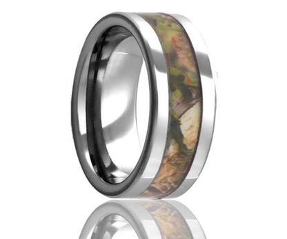 Men's Tungsten Camouflage Inlay Wedding Ring