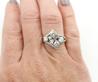 Contemporary Multirow Weave Diamond Ring Redesign