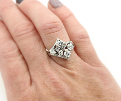 Contemporary Multirow Weave Diamond Ring Redesign