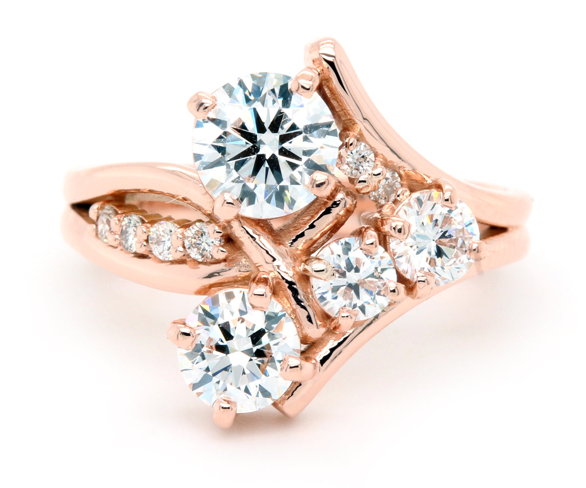 Artistic Asymmetrical Diamond Engagement Ring