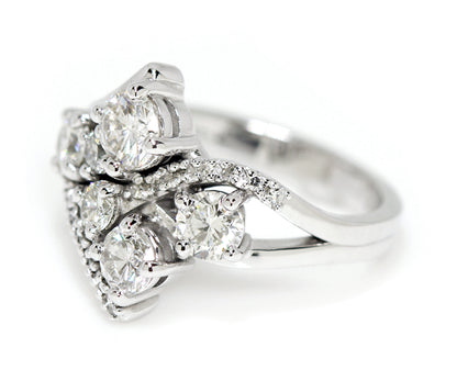 Contemporary Multirow Weave Diamond Ring Redesign