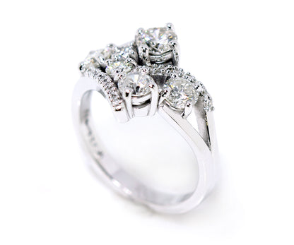 Contemporary Multirow Weave Diamond Ring Redesign