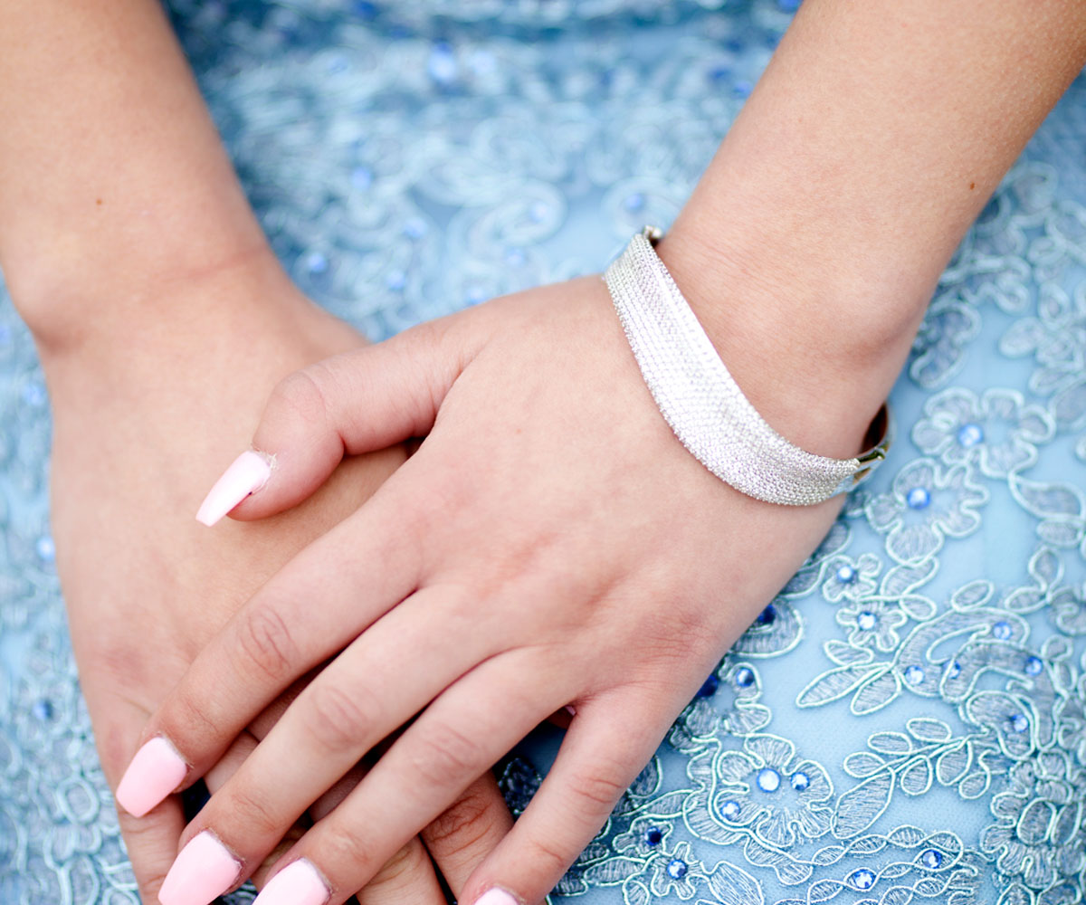 Wavy Pave Crystal Hinge Cuff Bracelet