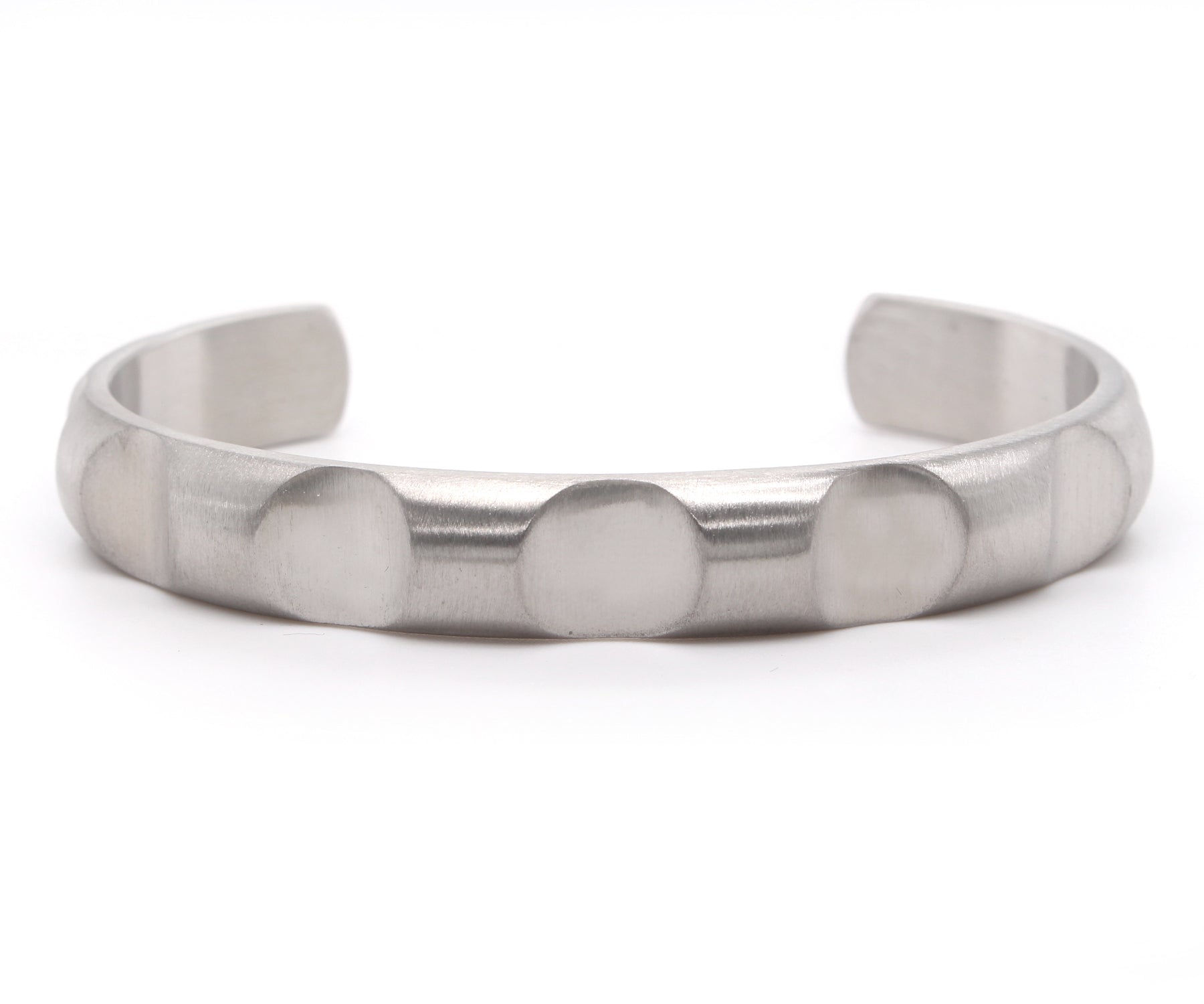 Round Cut Stainless Steel Cuff Bracelet