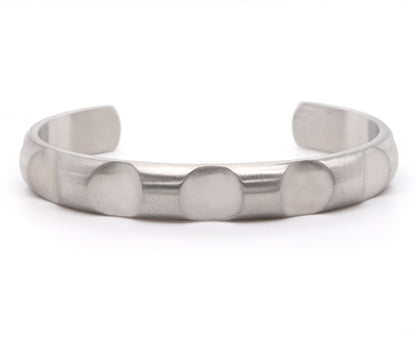 Round Cut Stainless Steel Cuff Bracelet