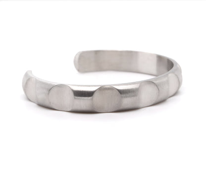 Round Cut Stainless Steel Cuff Bracelet