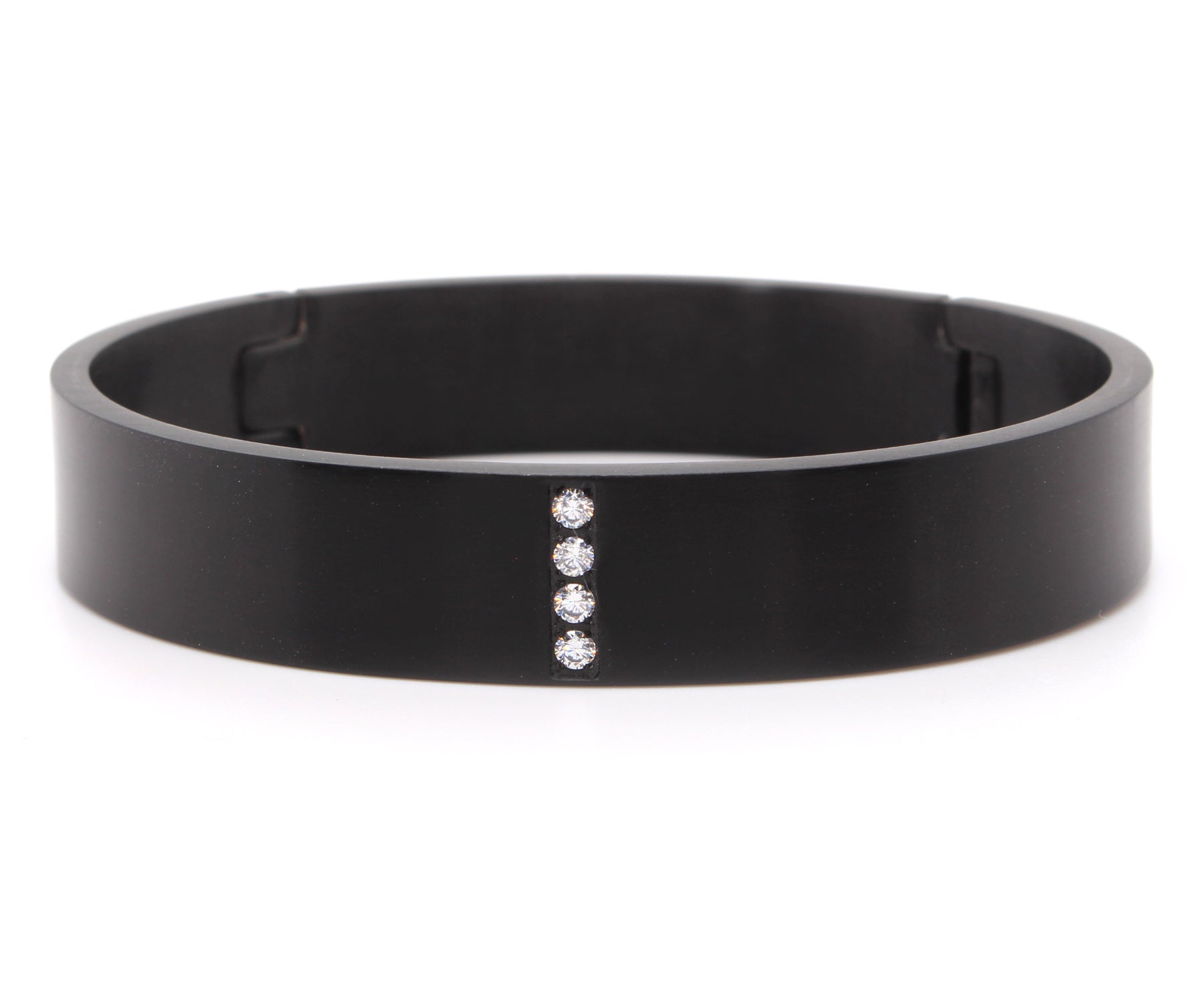 Pave Wide Black Bangle Bracelet