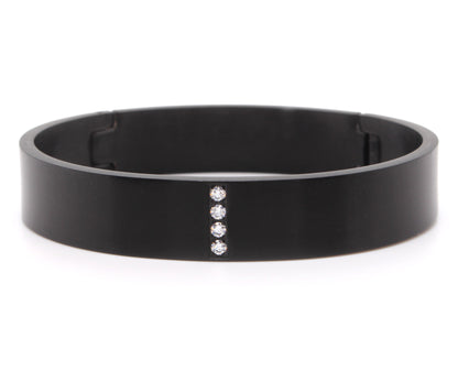 Pulsera ancha con pavé negro