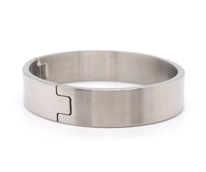 Pave Wide Stainless Steel Bangle Bracelet