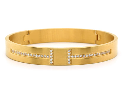 Harmony Pave Gold Bangle Bracelet