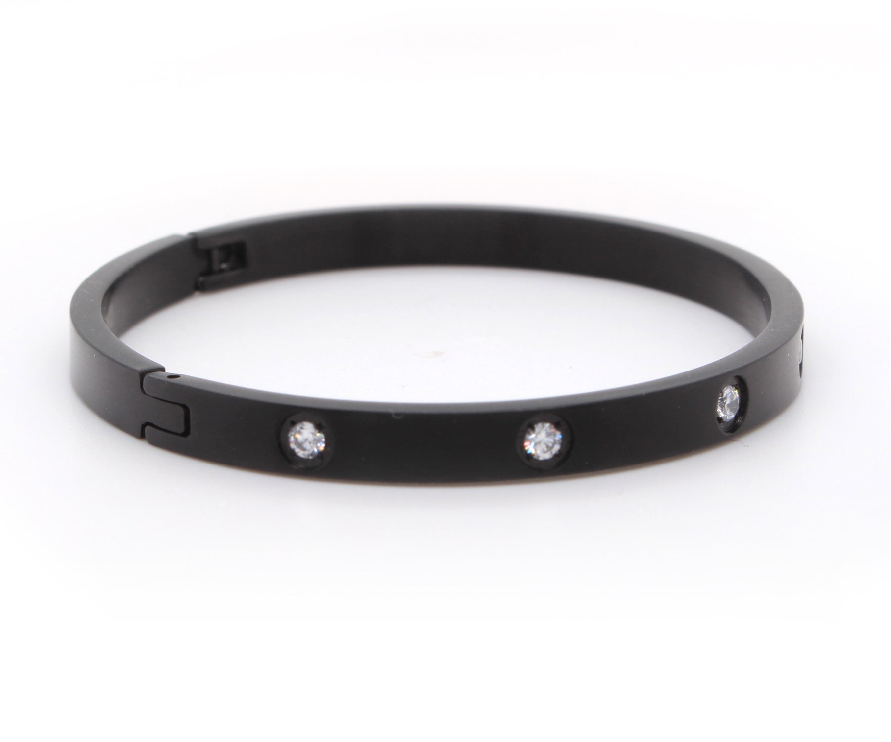 Star Bangle Narrow Black Bracelet