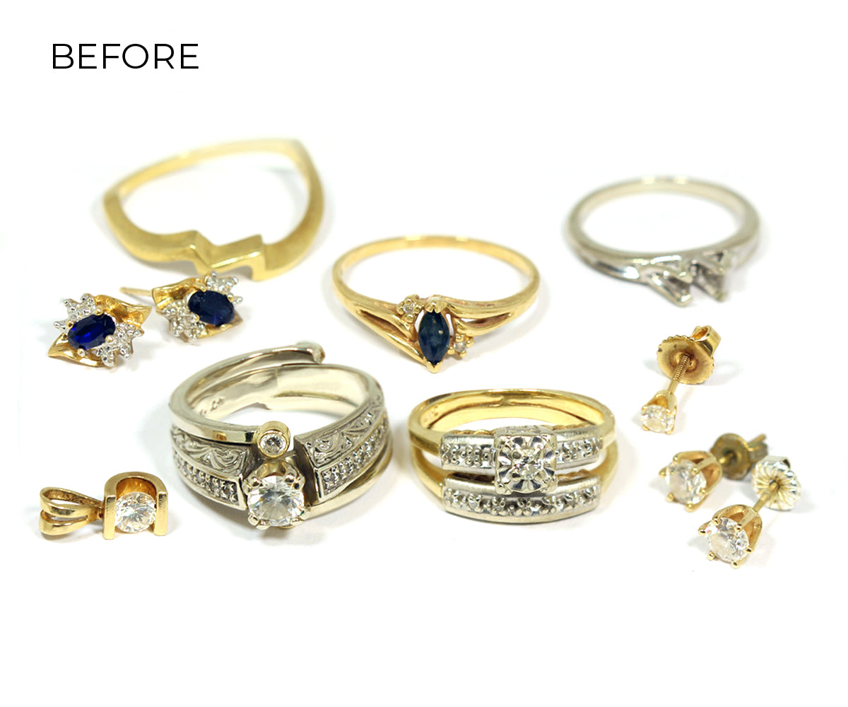 Contemporary Multirow Weave Diamond Ring Redesign
