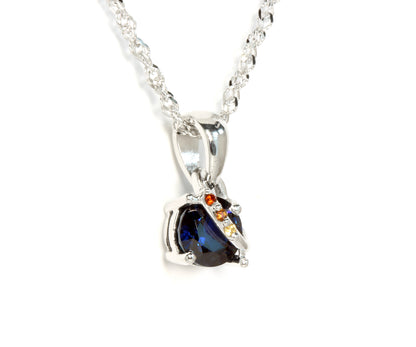 Colgante de zafiro azul colorido con forma de espiral personalizado