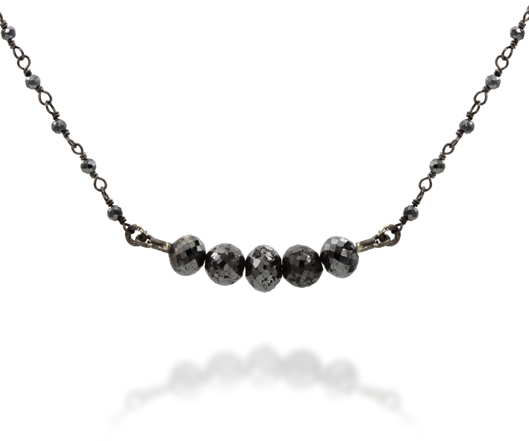 Classic Black Diamond Beaded Necklace