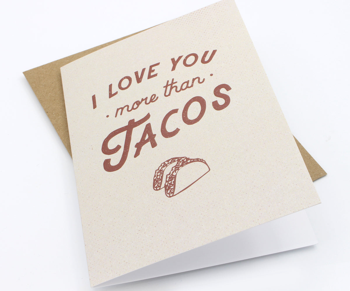 Te amo más que a los tacos Tarjeta de felicitación hecha a mano