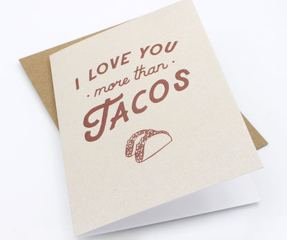 Te amo más que a los tacos Tarjeta de felicitación hecha a mano