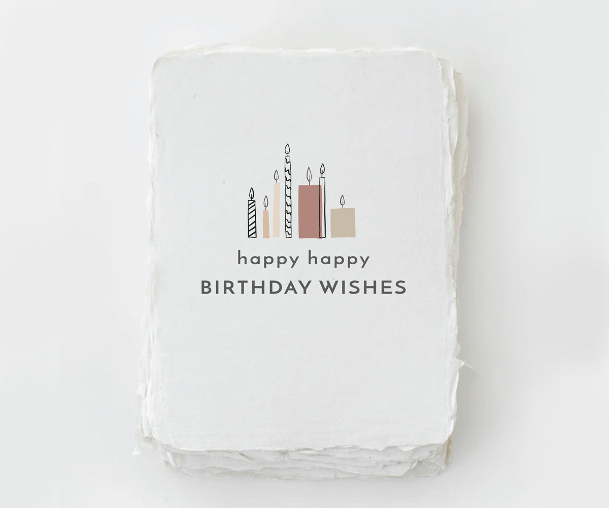 Tarjeta de felicitación hecha a mano con deseos de feliz cumpleaños