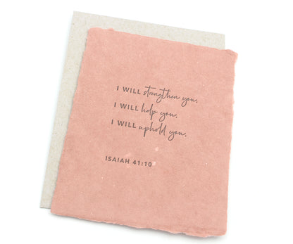 He Will Strengthen You Handmade Greeting Card