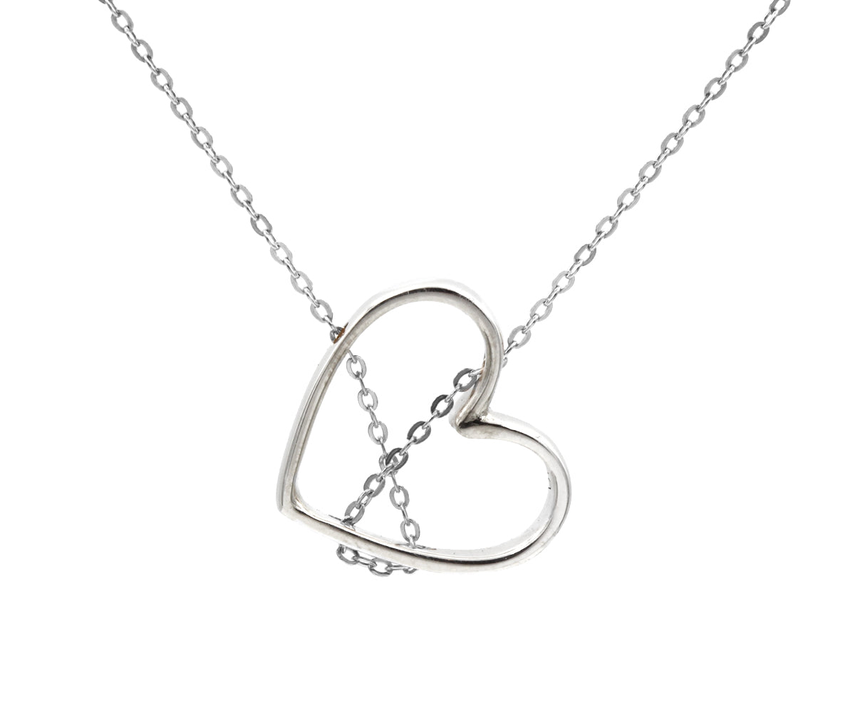 Cross My Heart Sterling Silver Necklace