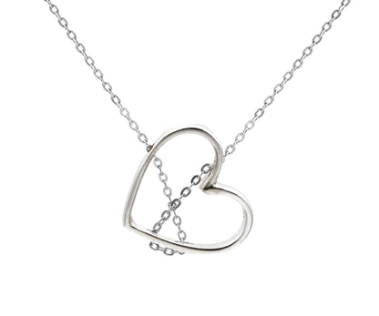 Cross My Heart Sterling Silver Necklace