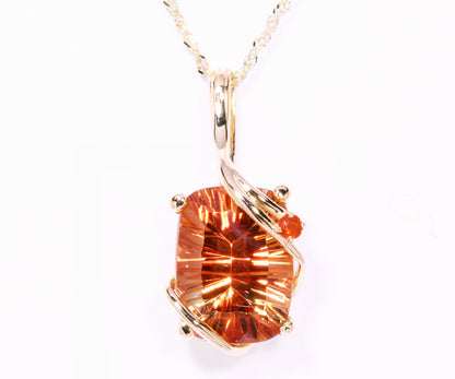 Collar de piedra solar y ópalo mexicano de fuego