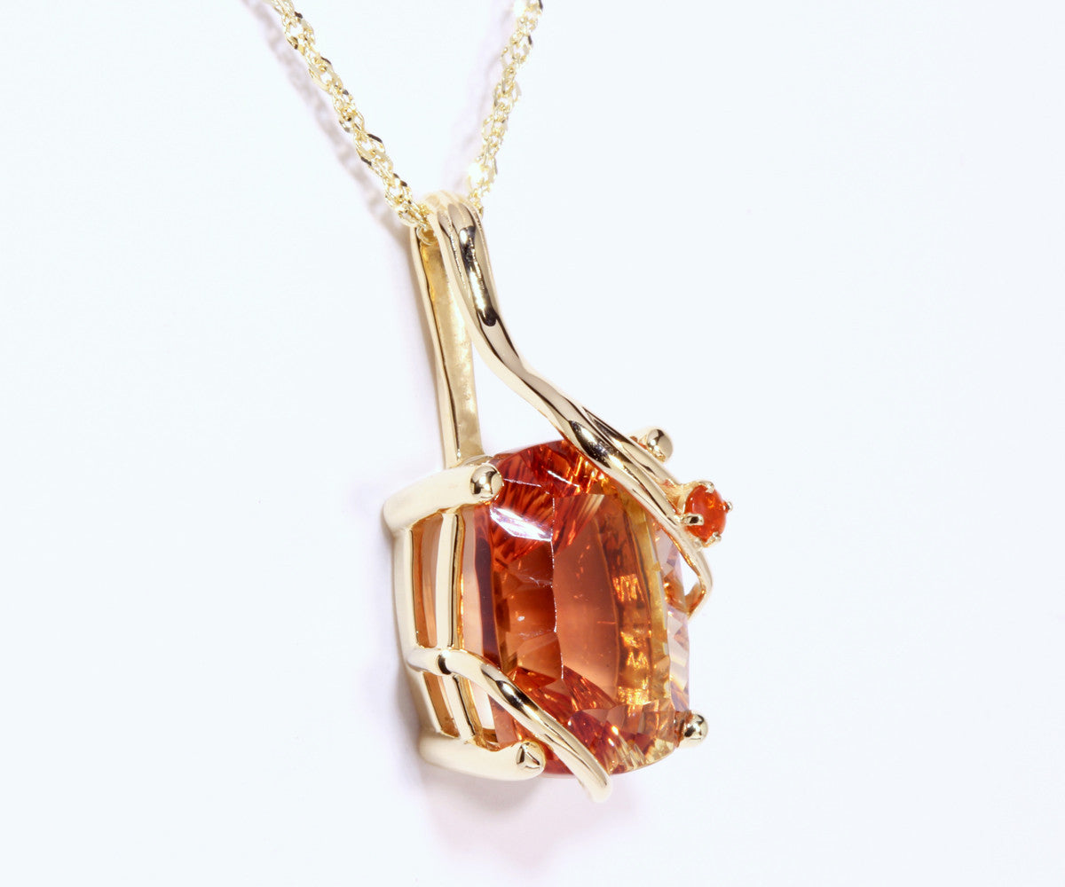 Sunstone and Fire Mexican Opal Necklace