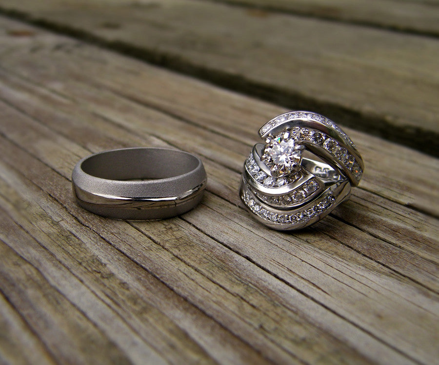 Handcrafted Matching Curved Wedding Ring