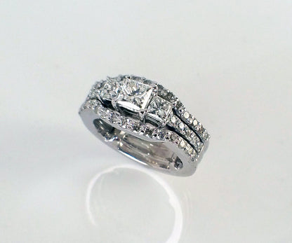 Custom curved diamond shadow wedding band