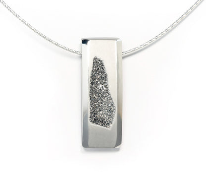Modern Platinum Druzy Necklace