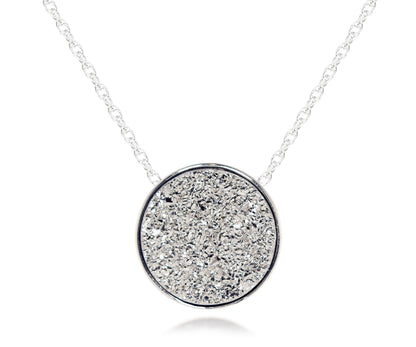 Ambrosia medium round platinum druzy necklace fashion drusy quartz silver