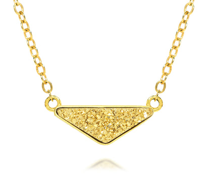 womens triangle 18k gold druzy 14k vermeil drusy necklace