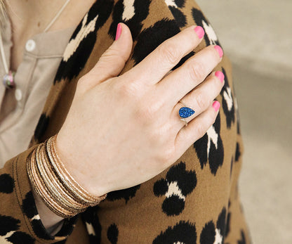Bypass Teardrop Blue Druzy Ring