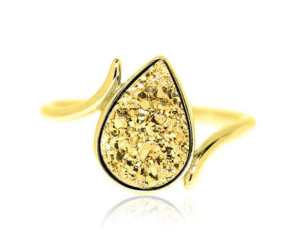 Ambrosia 18k druzy gold vermeil fashion drusy womens ring