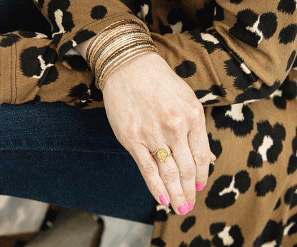 Anillo Druzy Bypass Teardrop de oro de 18 quilates