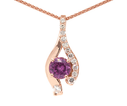 Twist Color Changing Garnet Diamond Necklace