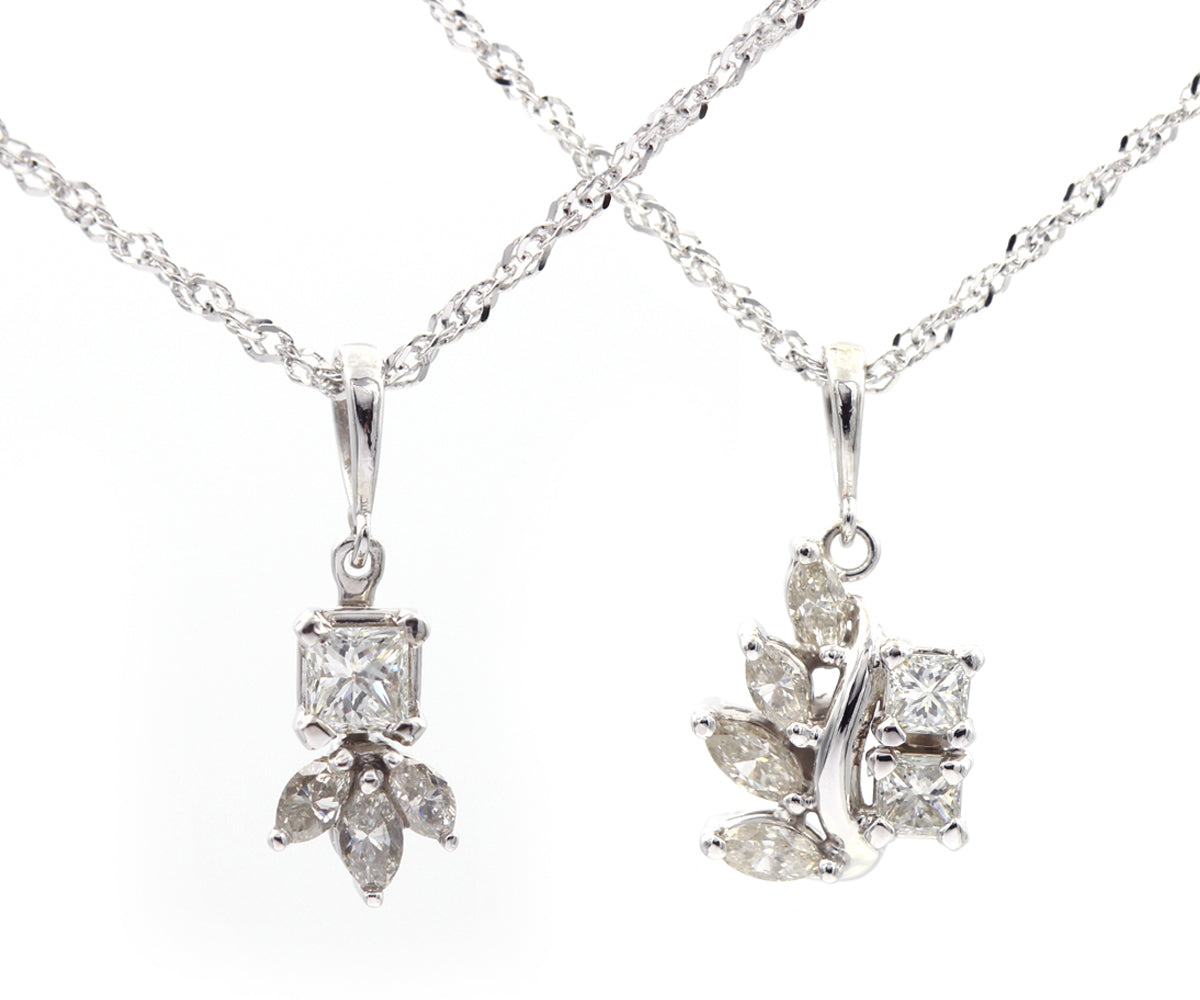 Princess and Marquise Diamond Necklaces Redesign