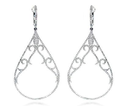Elegant Vintage Teardrop Diamond Statement Earrings