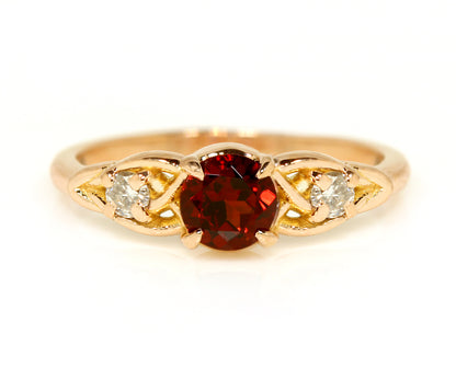 Intricate weave design custom rose gold engagement ring