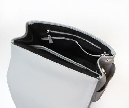 Criss-Cross Genuine Leather Matte Black Backpack