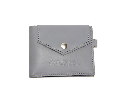 Simple Genuine Leather Gray Mini Wallet